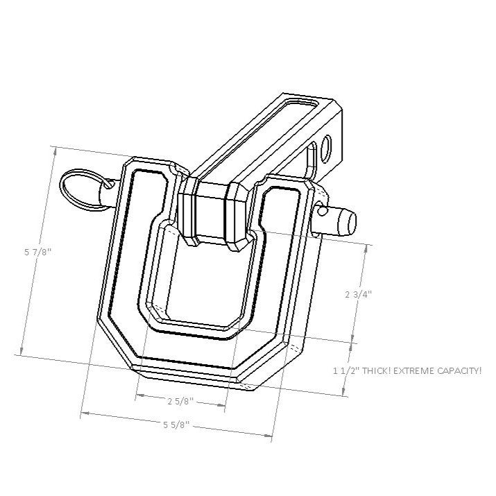 Monster 2" Receiver Hitch Shackle | 1.5" D-Ring Shackle | 15-Ton Capacity