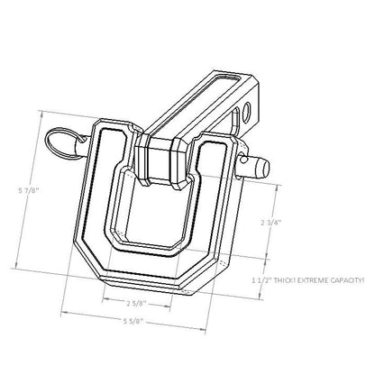 Monster 2" Receiver Hitch Shackle | 1.5" D-Ring Shackle | 15-Ton Capacity