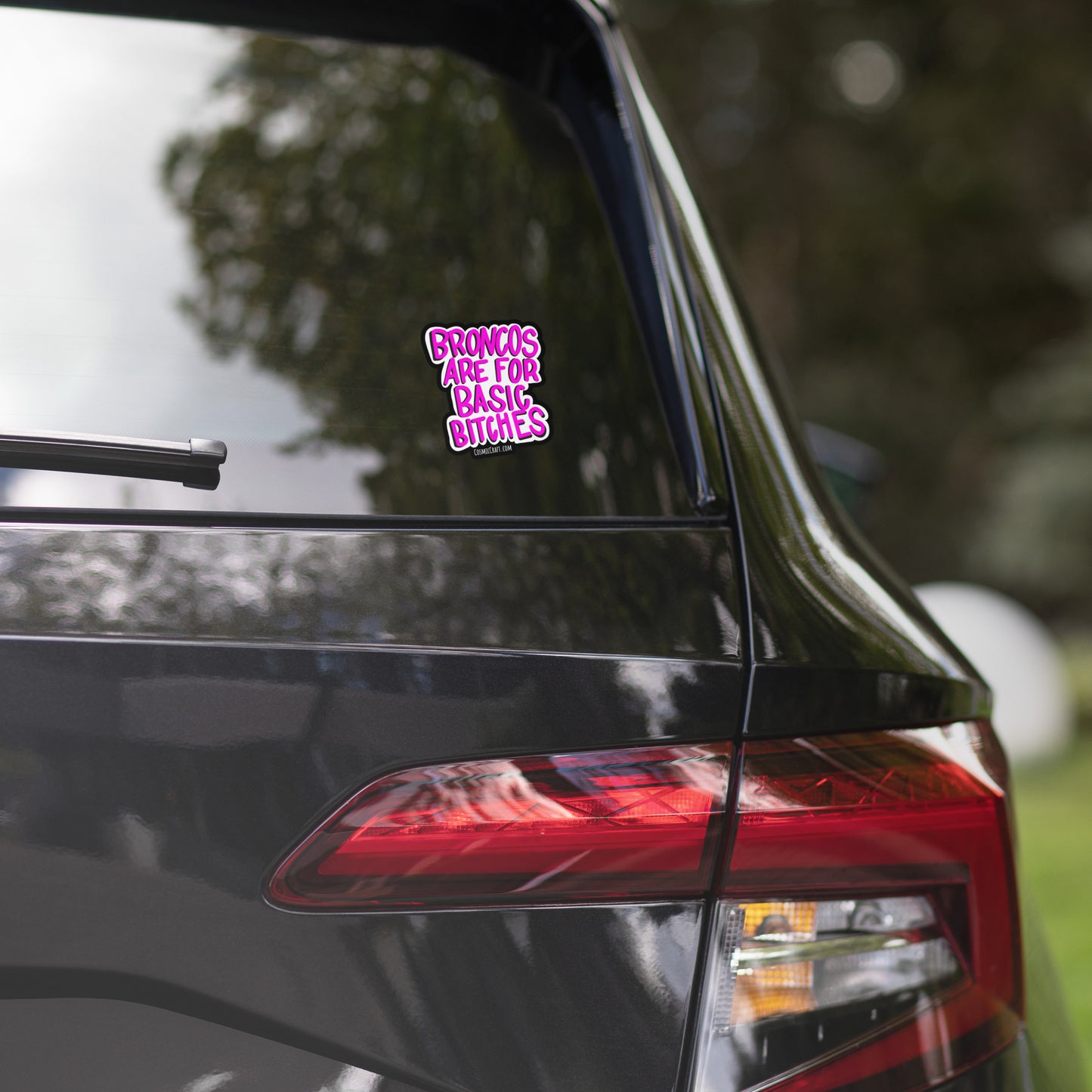 Broncos Are For Basic Bitches (PINK) Vinyl Decal - Cosmic Craft Original